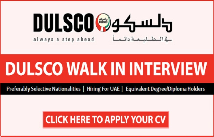 Dulsco HR Solutions Vacancy in Dubai Career 2022 Hiring