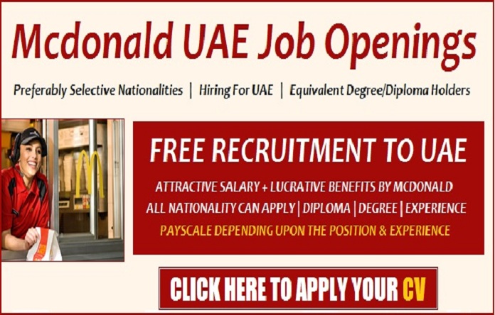 McDonald’s Vacancy In Dubai 2022 Announced Online